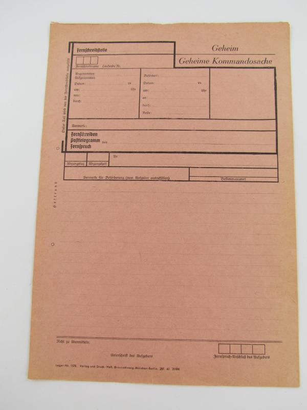 German Document 'Geheime Kommandosache'