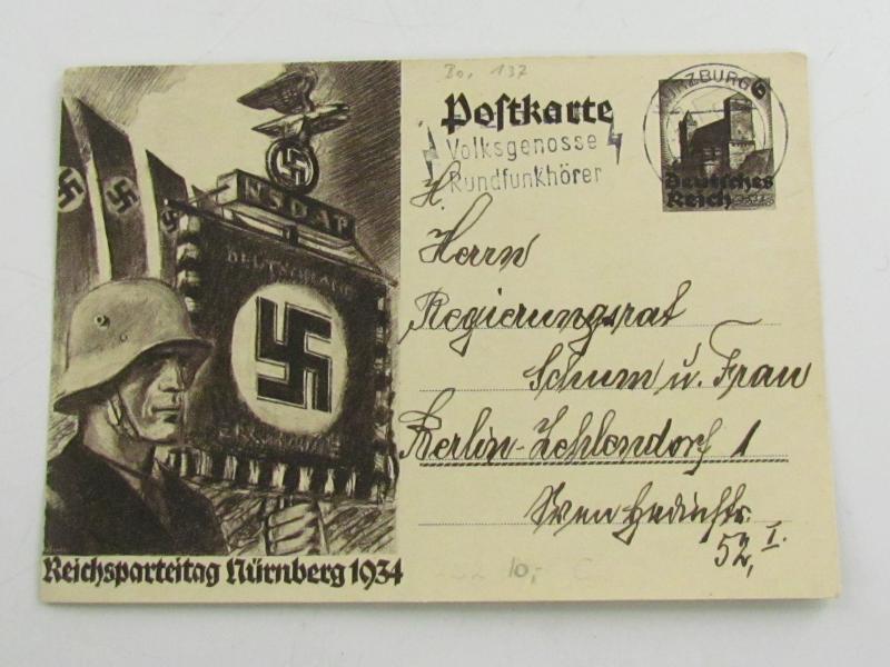 Postcard. Reichsparteitag Nürnberg 1934