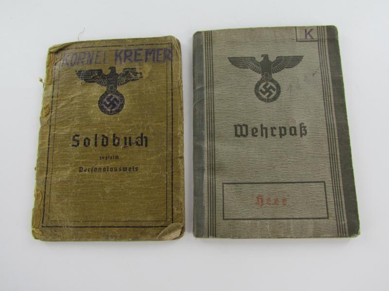 Wehrmacht Heer Soldbuch & Wehrpas set, 6th Army!