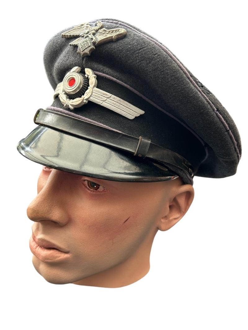 RLB (Luftschutz Air Protection League) EM/NCO Visor Cap with RZM Tag