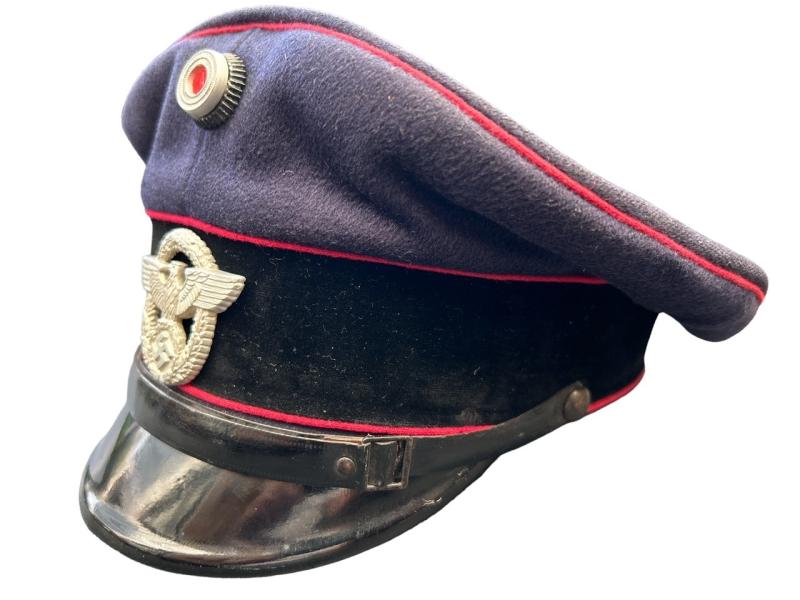 German Fire Police ( Feuerlösch Polizei ) EM-NCO Visor Cap