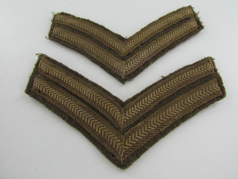 British WW2 Corporal Rank Insignia -Pair