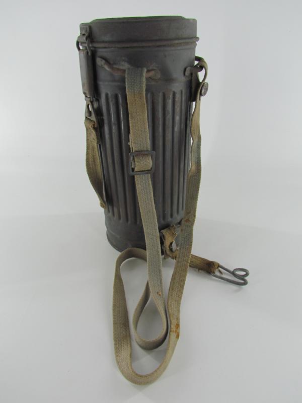 Blue/Grey Gasmask canister with straps