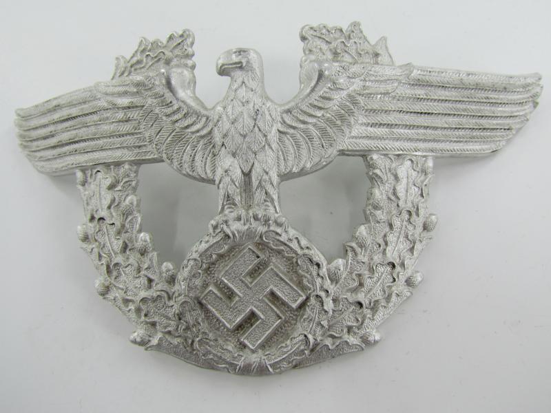 Police ( Polizei )shako aluminum eagle, AMS marked