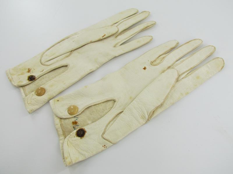 WH/SS Officer white Leather Dress Gloves
