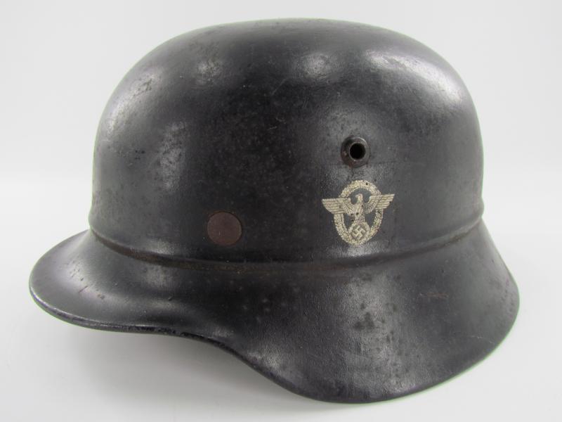 M35 Double Decal Polizei ‘beaded’ Luftschutz Helmet EF66