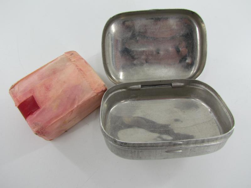 British WWII Metal Soap Container with Soap included