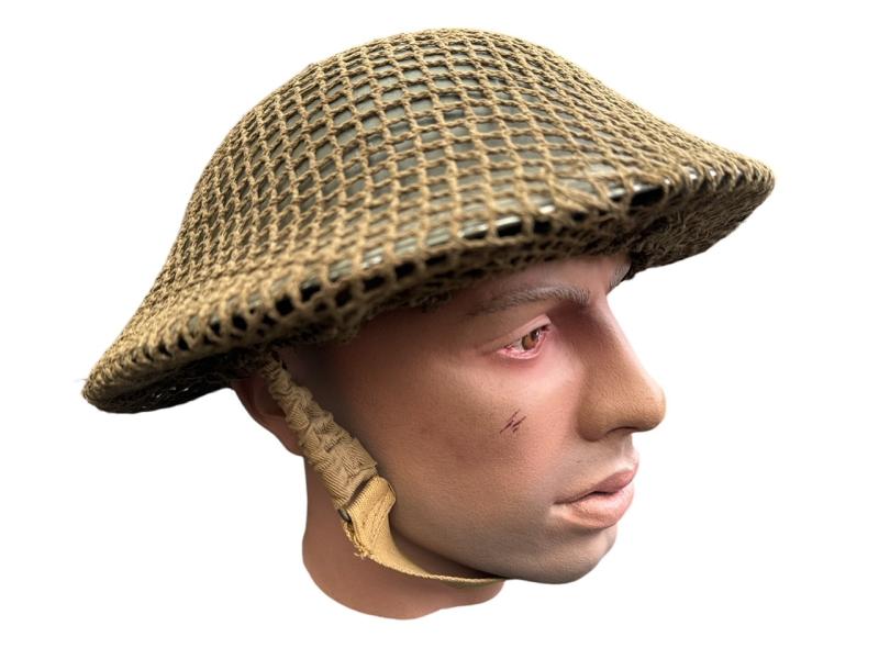 British WWII Brodie Helmet with camo net 1939