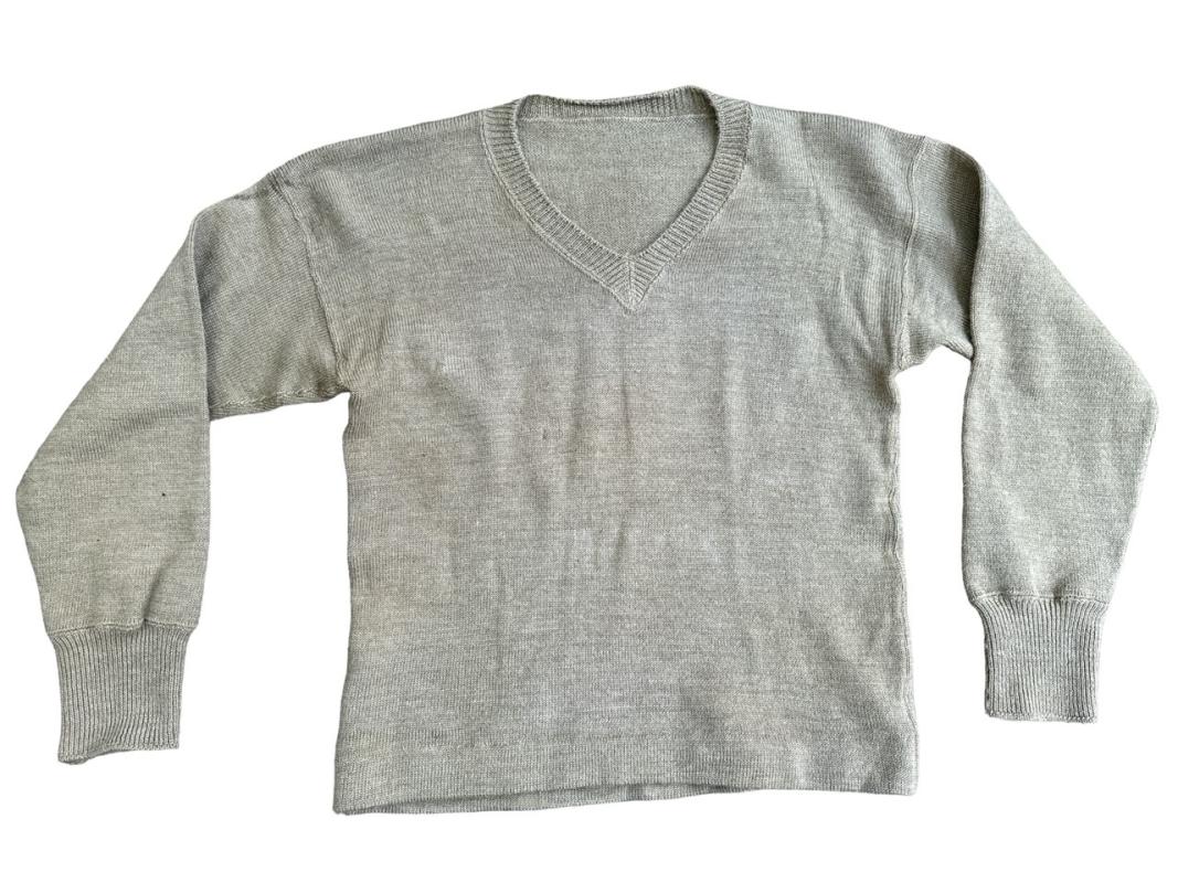 British WWII Khaki Wool V Neck Sweater