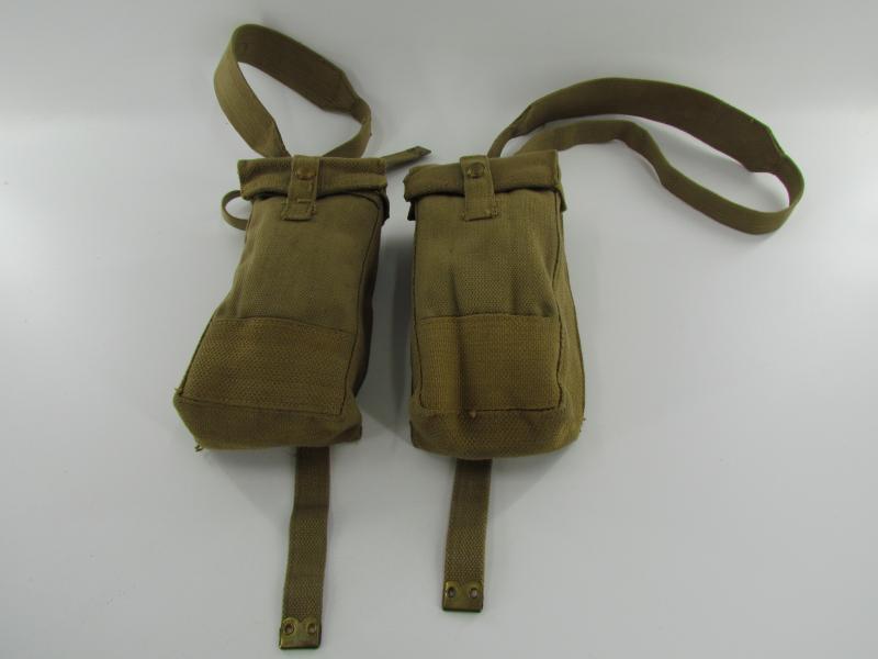 British WWII Matching Basic Pouches with Straps