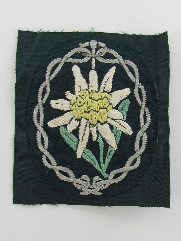 Wehrmacht Gebirgsjäger Edelweiss ‘BeVo’ sleeve badge