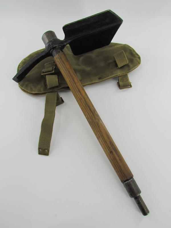 British WWII Entrenching Tool in ( Blancoed ) Cover