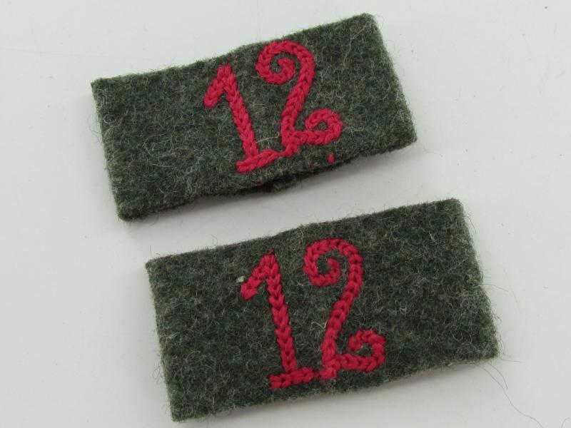 Wehrmacht (Heer) Panzerjäger-Abteilung 12 regimental slip-on cyphers