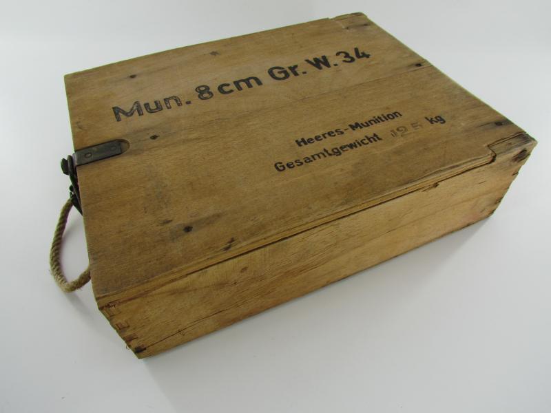 Wooden 8cm. Gr. W.34 mortar ammunition box 1944
