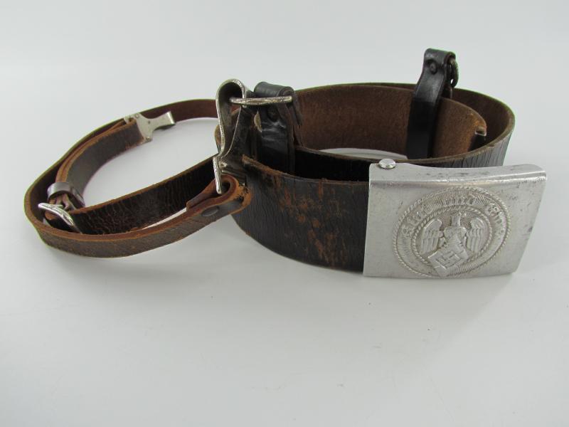 Hitler Youth Belt With Aluminum Buckle and Shoulder Strap RZM M4/30