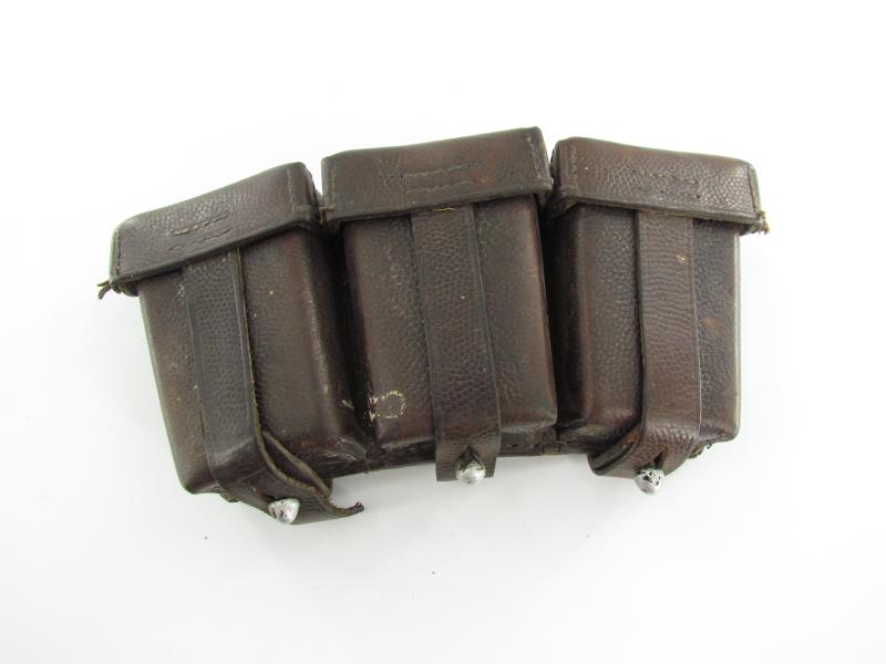 Early Chocolate Brown K98 Ammunition Pouch Max Müller 1938