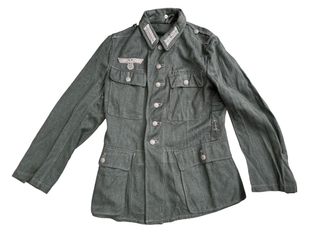 Wehrmacht ( Heer ) ‘Drillich’ (HBT) M43 Field Blouse RB Numbered 1944.