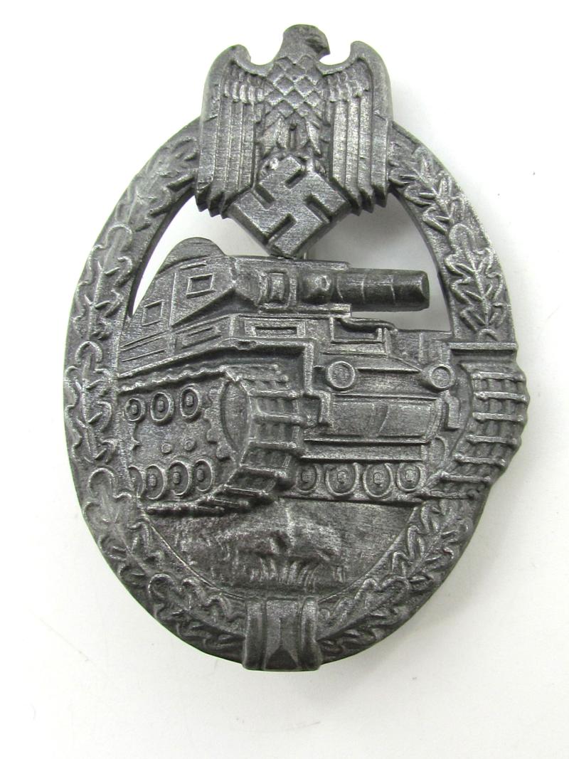 Panzer assault badge in silver  ( Pillow crimp )