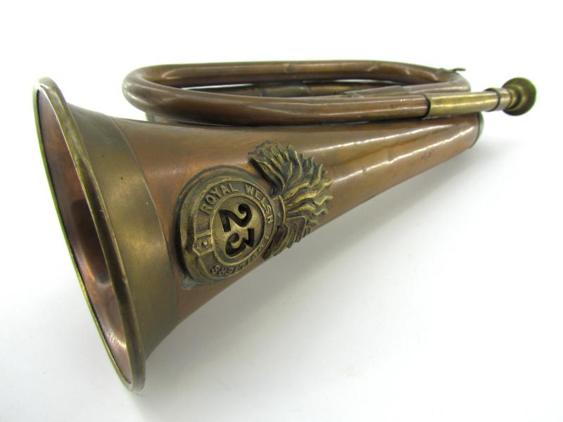 British WWII 23rd Royal Welsh Fusiliers Signalling Bugle