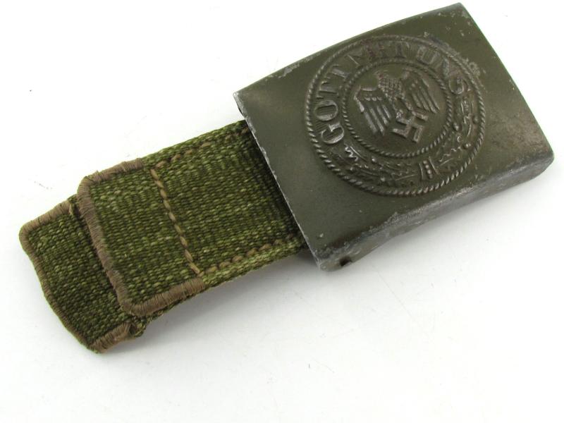 Wehrmacht (Heer) tropical ‘Afrikakorps’ steel belt buckle by Gustav Brehmer 1940