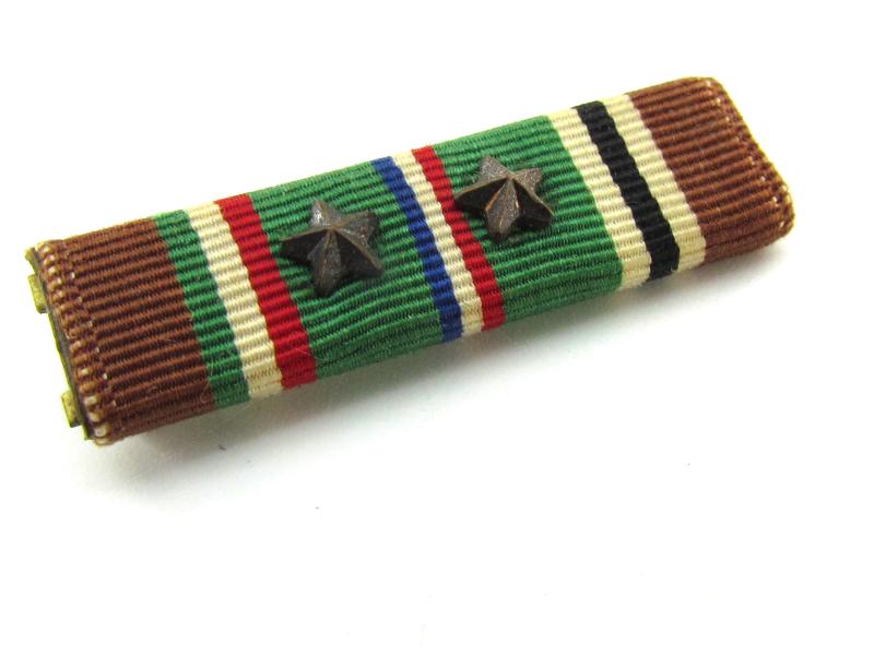 US WWII EAME Ribbon ( Two Stars )