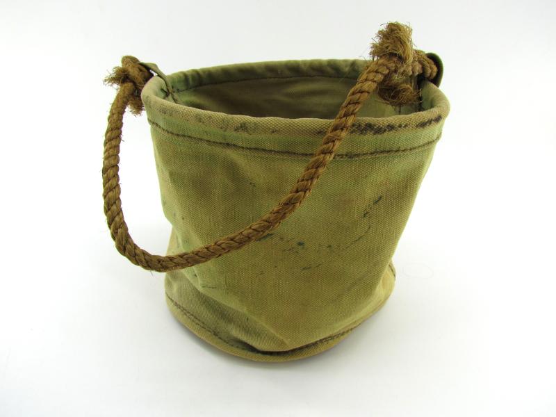 British WWII Army Issue Canvas Water Bucket