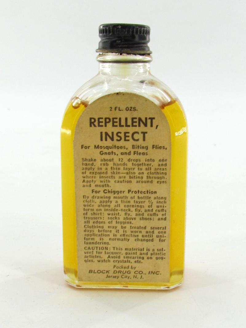 US WWII Glass Bottle of Insect Repellent