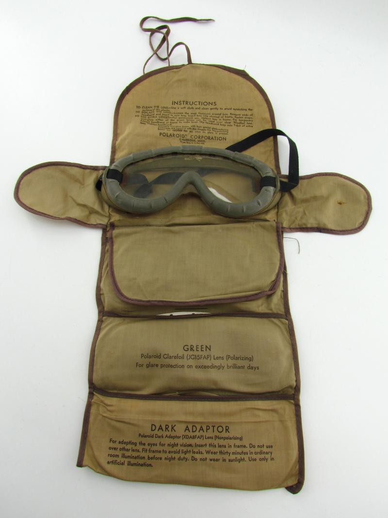 US WWII Polaroid All Purpose Goggles + Case