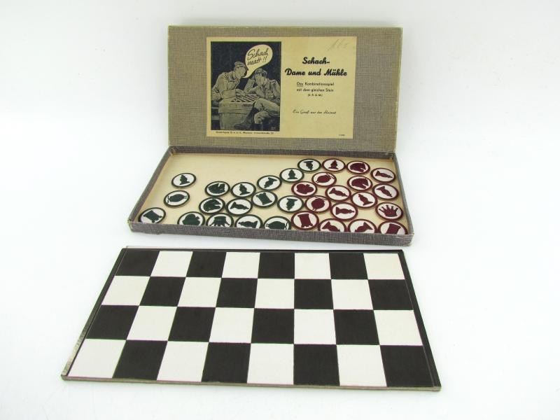 Wehrmacht 'Schach-Dame und Mühle' Fieldpost Boardgame