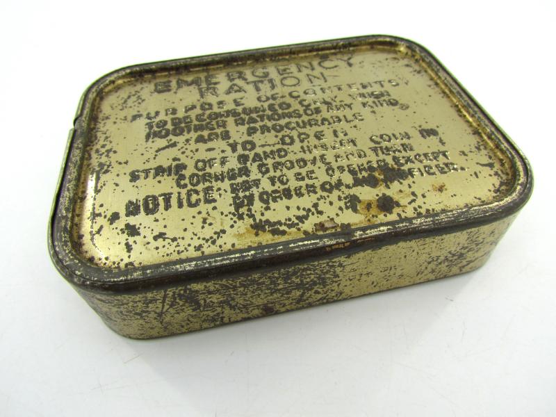 British WWII Emergency Ration Tin Can ( Full )