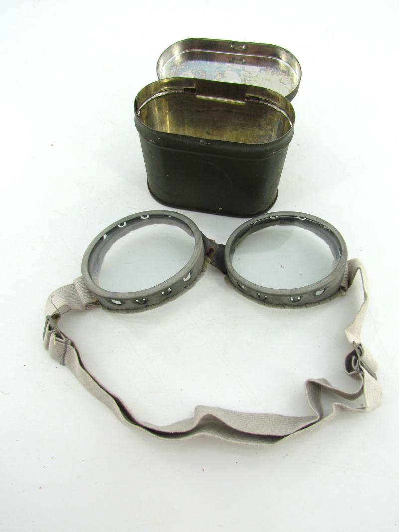 British WWII Cased Dust Goggles