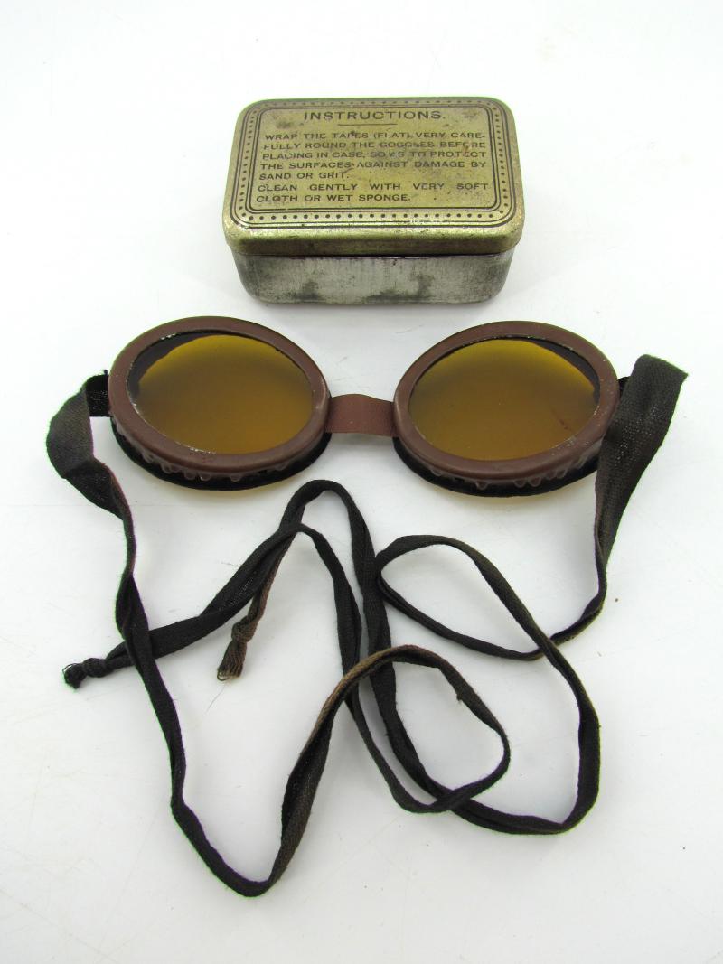 British WWII Cased Dust Goggles