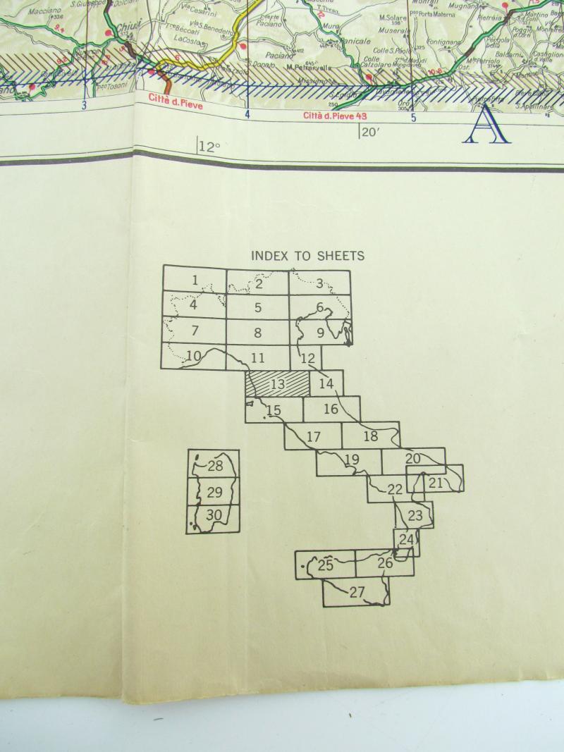 US WWII Road Map for the Italian Campaign ( Sheet nr 13 )