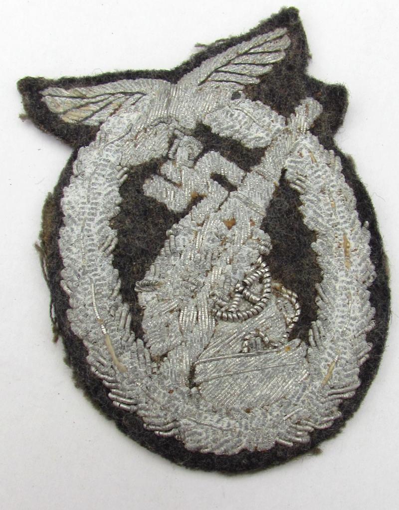 Rare Original Luftwaffe Flak Badge – Bullion Cloth Version