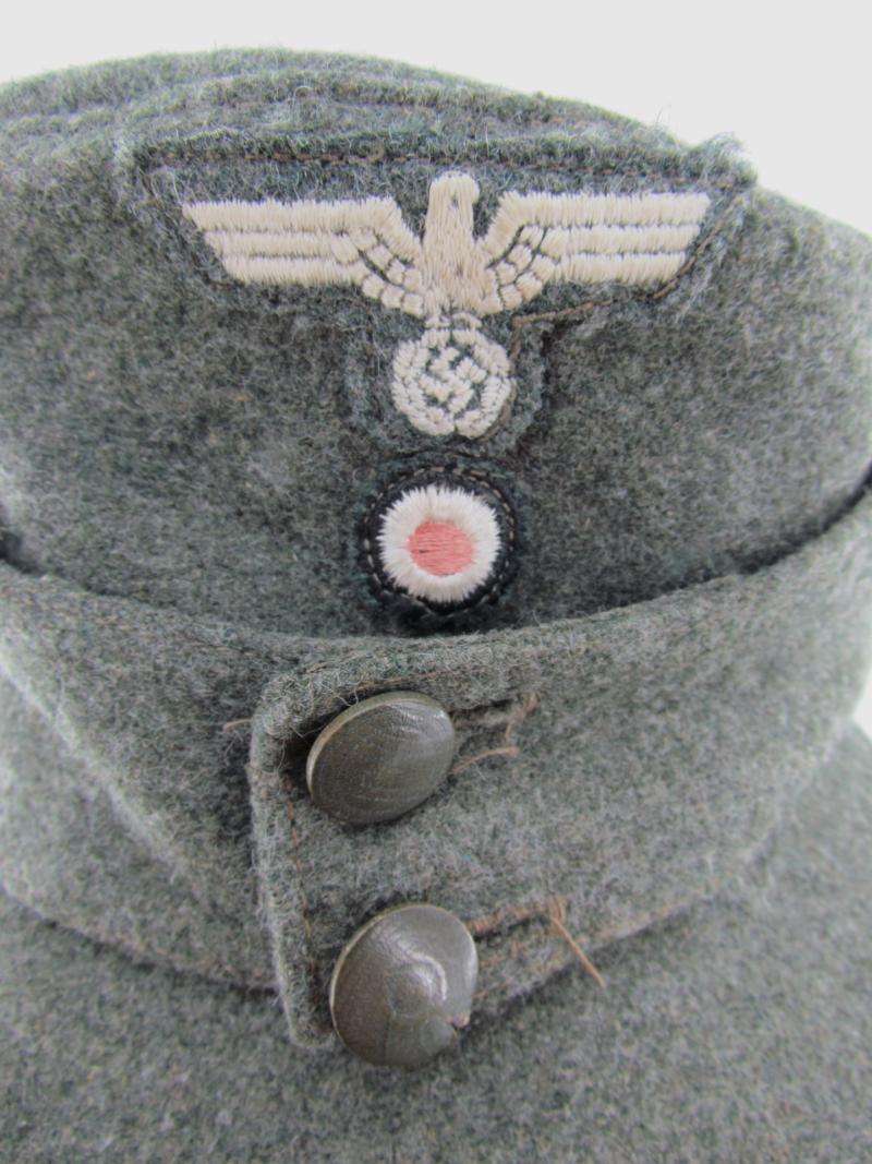 Late war Italian made double button Heer M43 field cap
