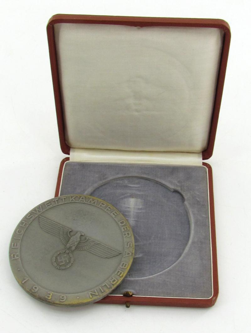 SA Reichswettkämpfe Berlin 1939 Prize Plaque (Third Prize)