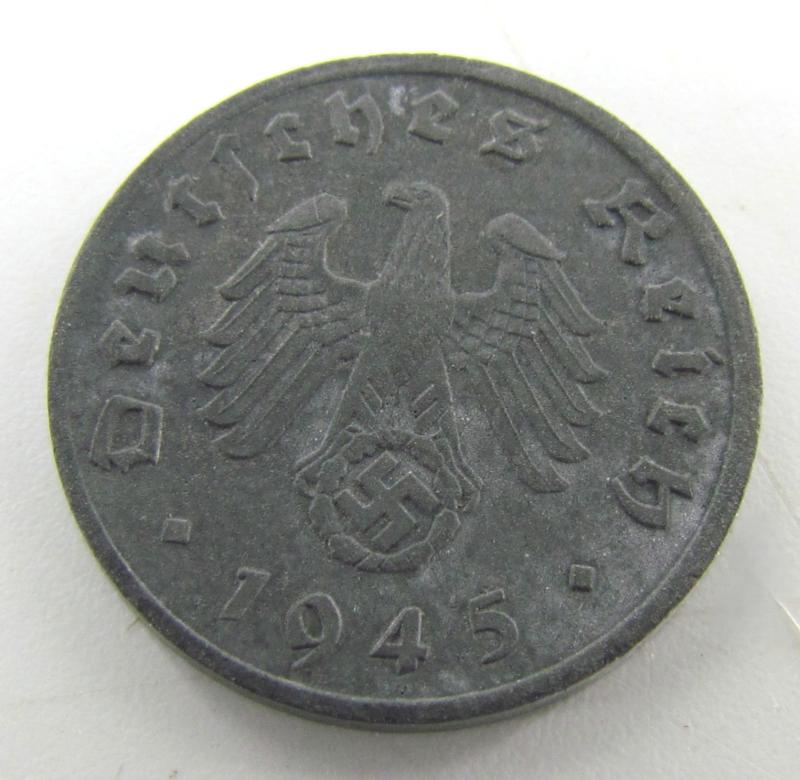 Original 1945 German 1 Reichspfennig Coin – Berlin Mint (“A”)
