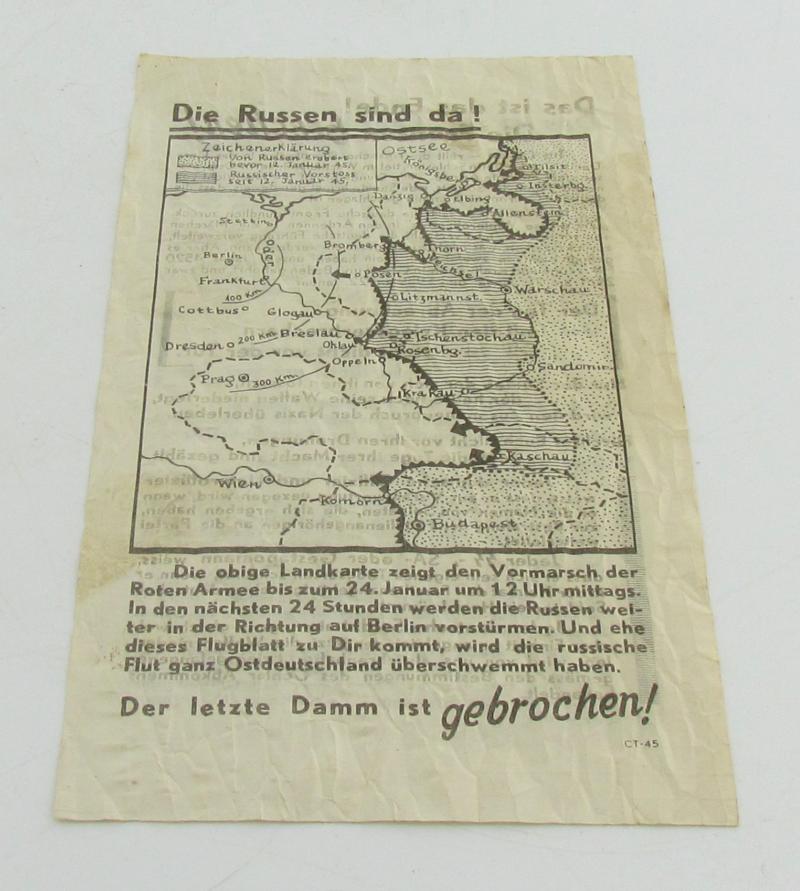Allied Propaganda Leaflet “Die Russen sind da!” (CT-45), January 1945