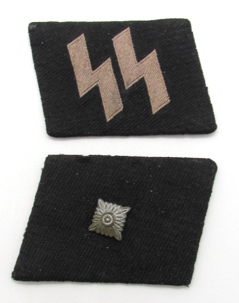 Waffen-SS ‘BeVo’ collar tab set ( with glass made pip )