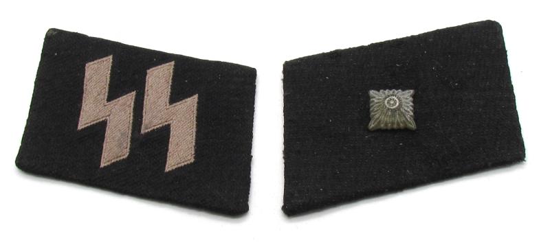 Waffen-SS ‘BeVo’ collar tab set ( with glass made pip )