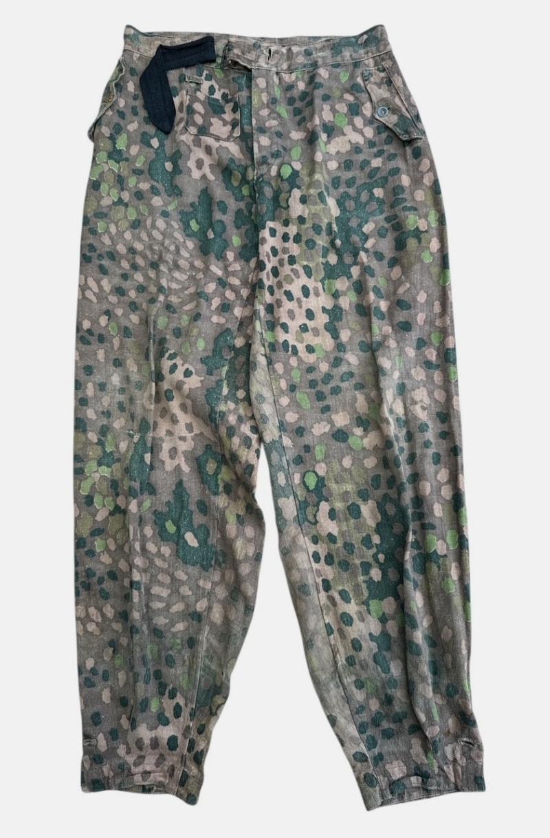 A rare Waffen-SS dot camouflage pattern (HBT) Panzer trousers.