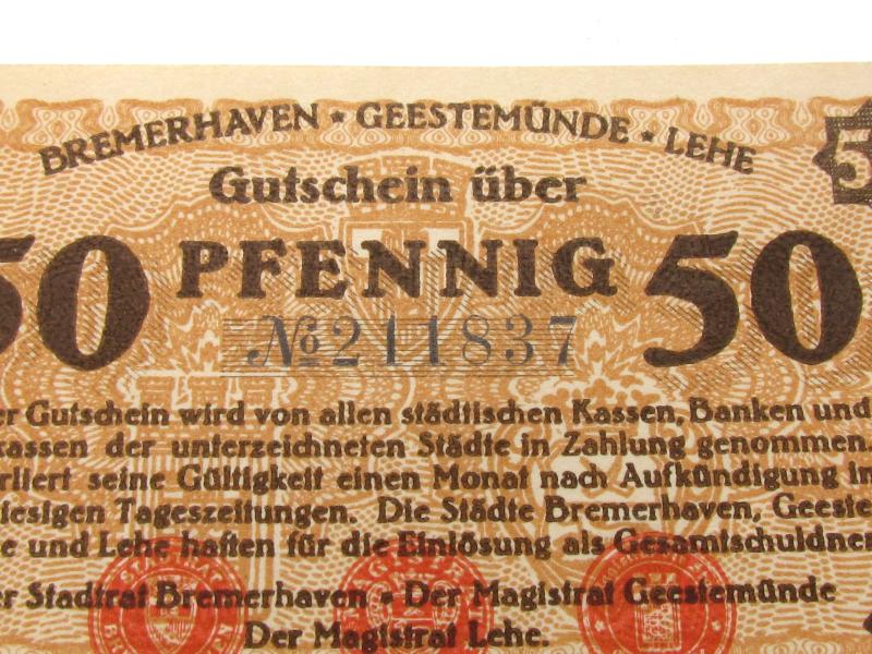 50 Pfennig Banknote Emergency Money