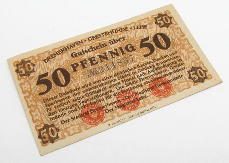 50 Pfennig Banknote Emergency Money