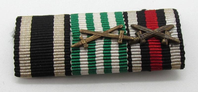 German WWI 3-Piece Ribbon Bar ( Bandspange )