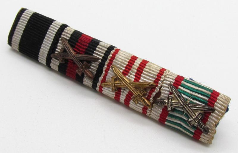 German WWI 4-Piece Ribbon Bar ( Bandspange )