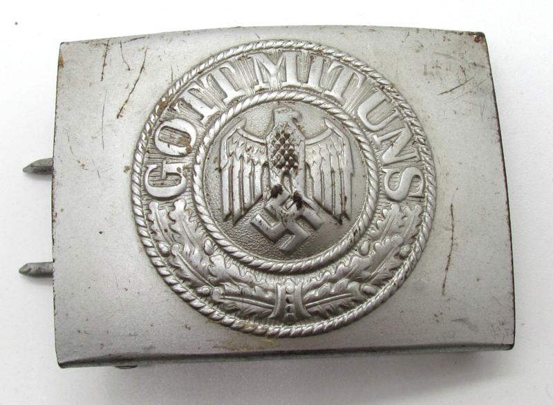 RARE Wehrmacht (Heer) steel belt buckle by Dr. Franke & Co 1942 in silver