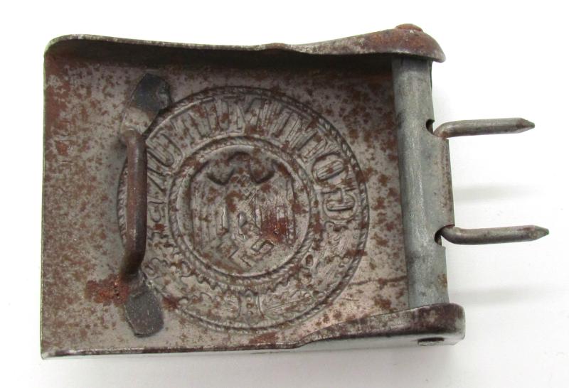 RARE Wehrmacht (Heer) steel belt buckle by Dr. Franke & Co 1942 in silver
