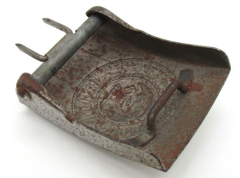 RARE Wehrmacht (Heer) steel belt buckle by Dr. Franke & Co 1942 in silver